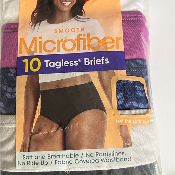 Hanes Women’s Tagless Briefs - Black, White, Purple, navy blue , grey - Picture 2 of 8